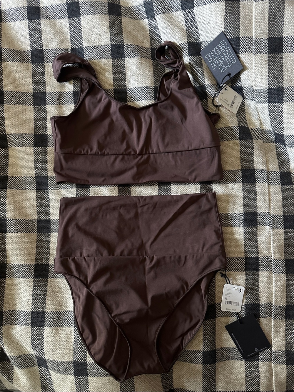 Free People It’s Now Cool Brown High-Waist Bikini Set